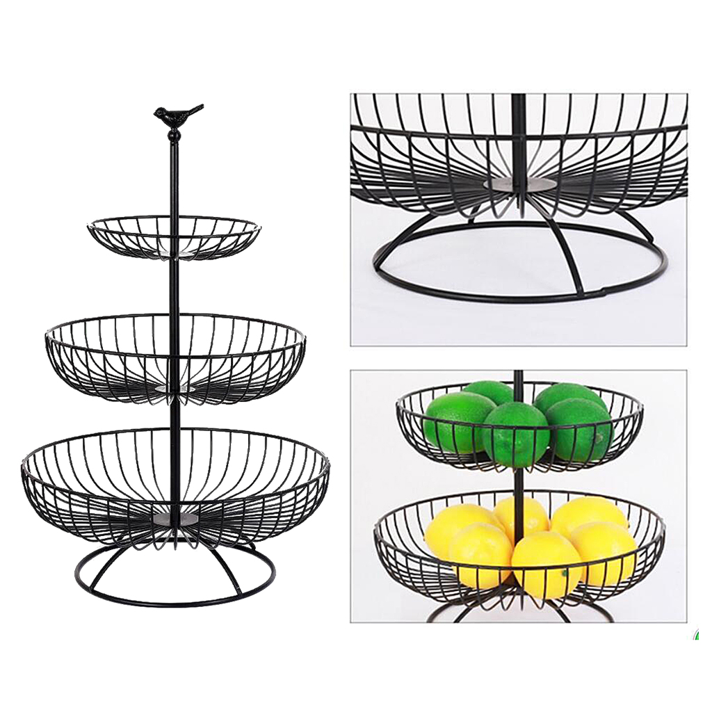 3 Tier Fruit Basket Vegetable Container Bowl Rack Stand Kitchen Storage Unit