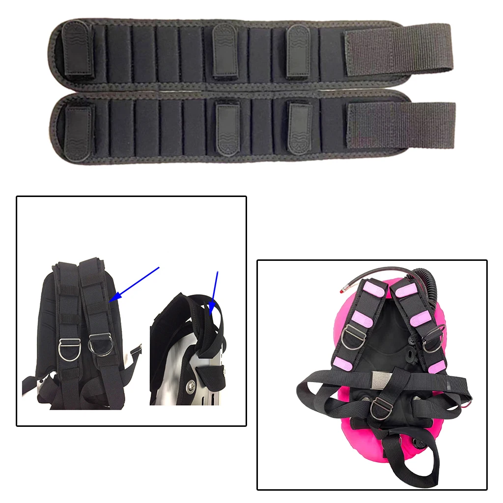 Diving Backplate Strap Pad Durable Cylinder 38x8cm Cushion Reduce Fatigue