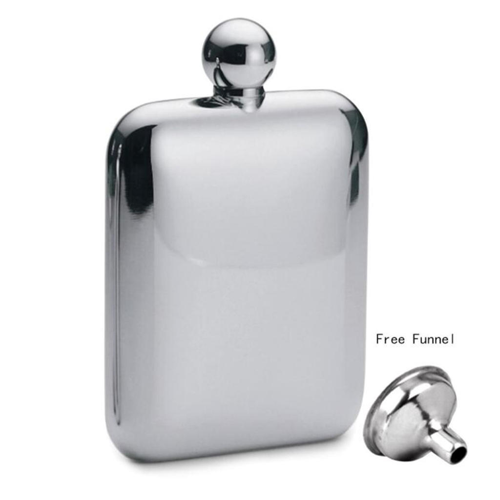 6oz Stainless Steel  Hip Flask Alcohol  Liquor Screw Cap&Funnel