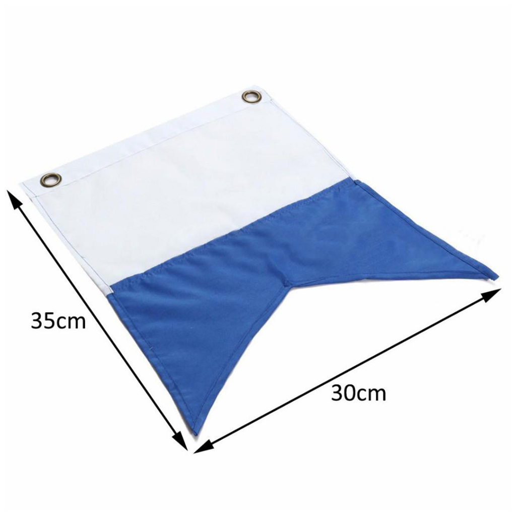 350 x 300mm White and Blue Scuba Diving Dive Boat Alpha Flag National Banner International Sign
