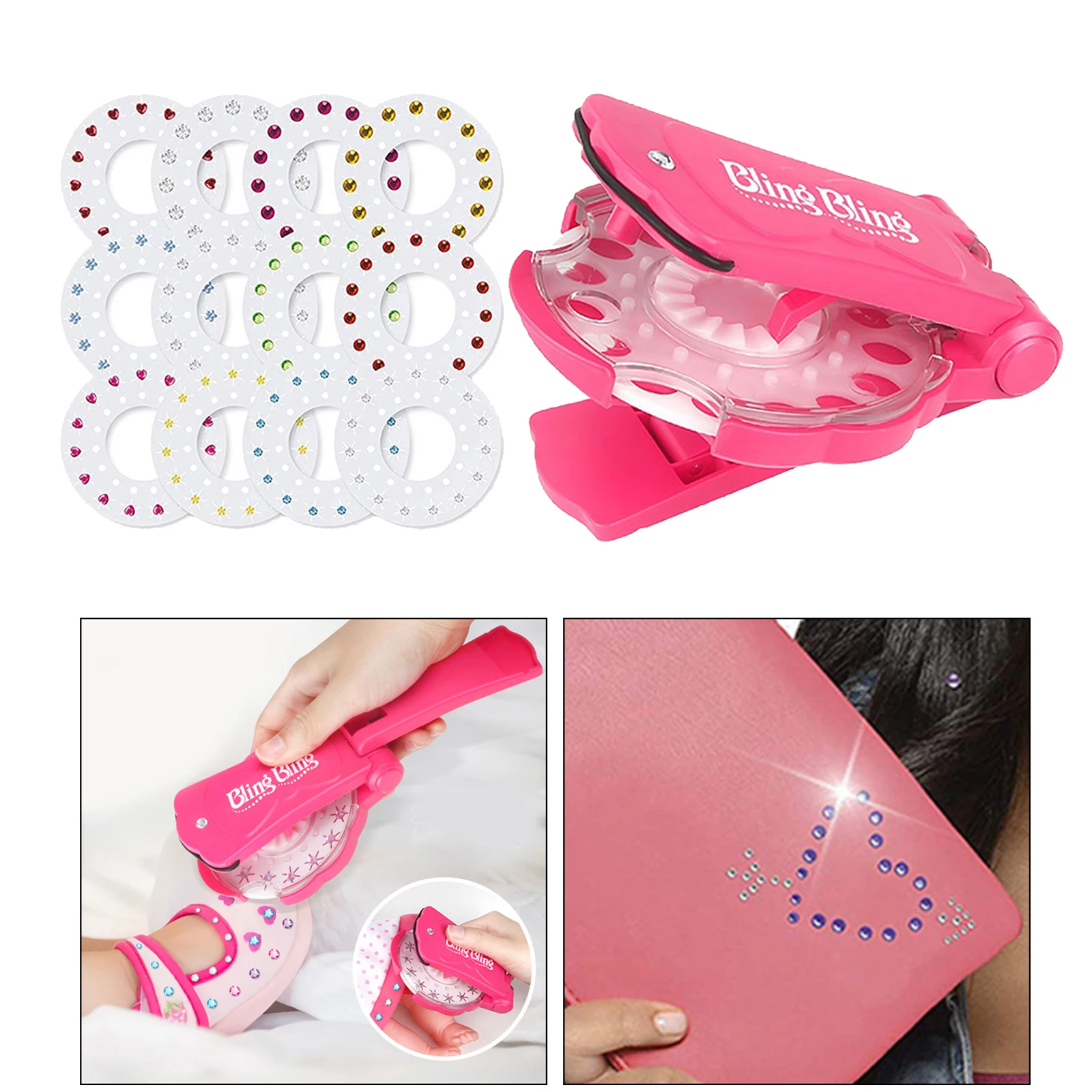 Fashion Shiny Diamond Hair Shine Stapler Kit Bag Clothes Shirt