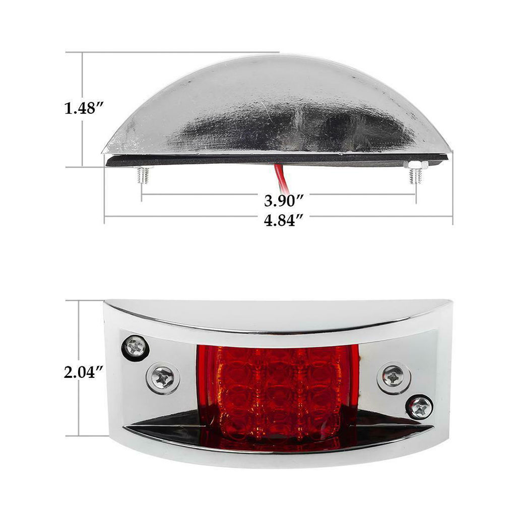 LED Side Marker Fender Light Waterproof Surface Mount Sealed Light Lens