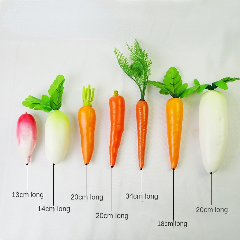 Cuisine,Simulation carotte radis blanc faux légumes 1 pièce, jouets