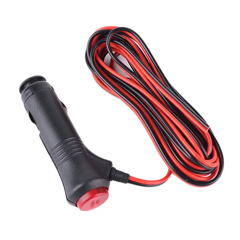 12V 24V Male Car Cigarette Lighter Plug Power Supply Cable Cord Connector With On Off Switch 10A Fuse