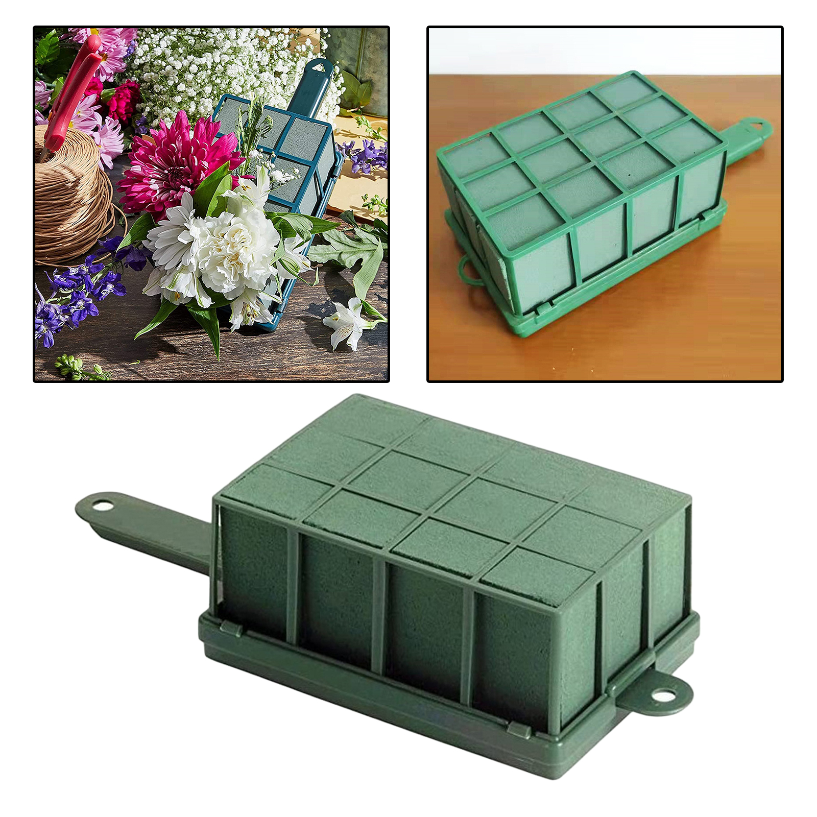 Floral Foam Bricks Green Foam Mud Blocks for Artificial Flowers, Plants, Wet Flower Arrangement Block Holder with Handle