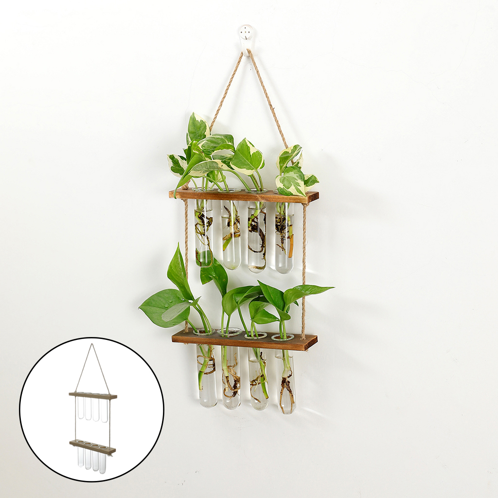 Hanging Hydroponic Plant Test Tube Indoor Glass Vase Terrarium Container