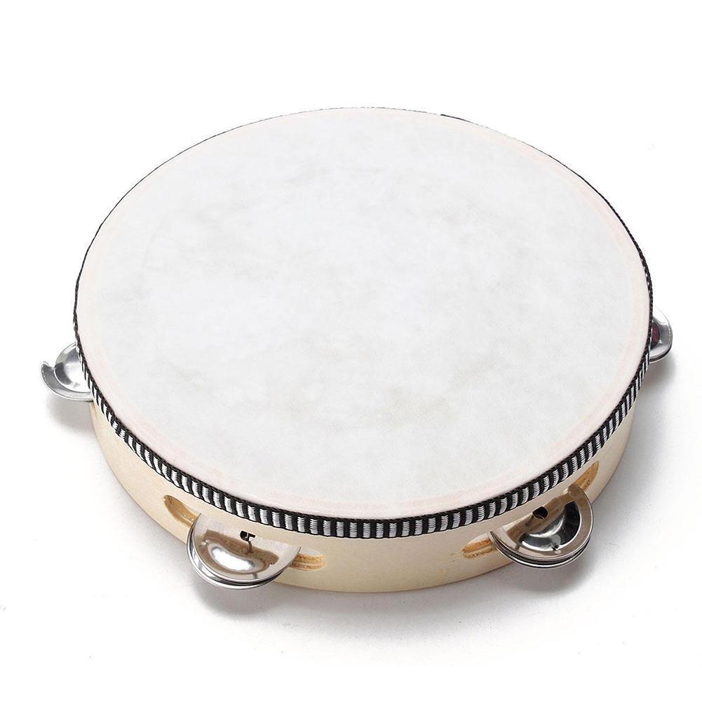 Description Picture 4 of item10 inches Faux Leather Head Drum Tambourine Party Musical Percussion Instrument