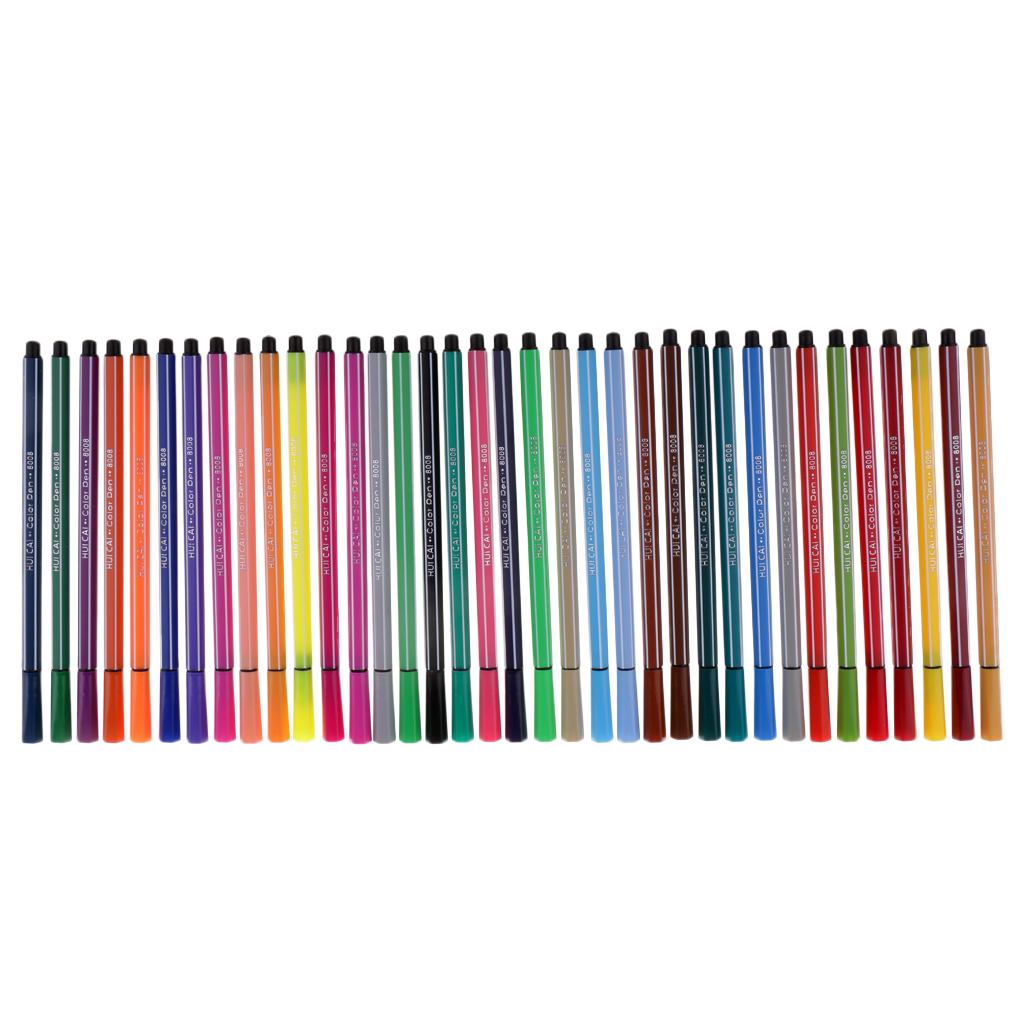 36 Pieces Assorted Color Fibre Felt Tip Coloring Pen Washable for Kids Children Drawing Graffiti Doodle School Art