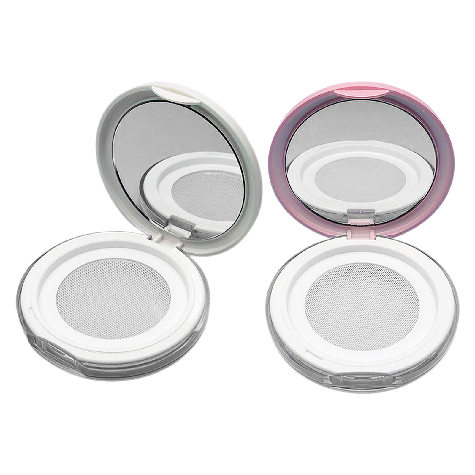 0.1 oz Reusable Plastic Loose Powder Container DIY Travel Kit with Mirror