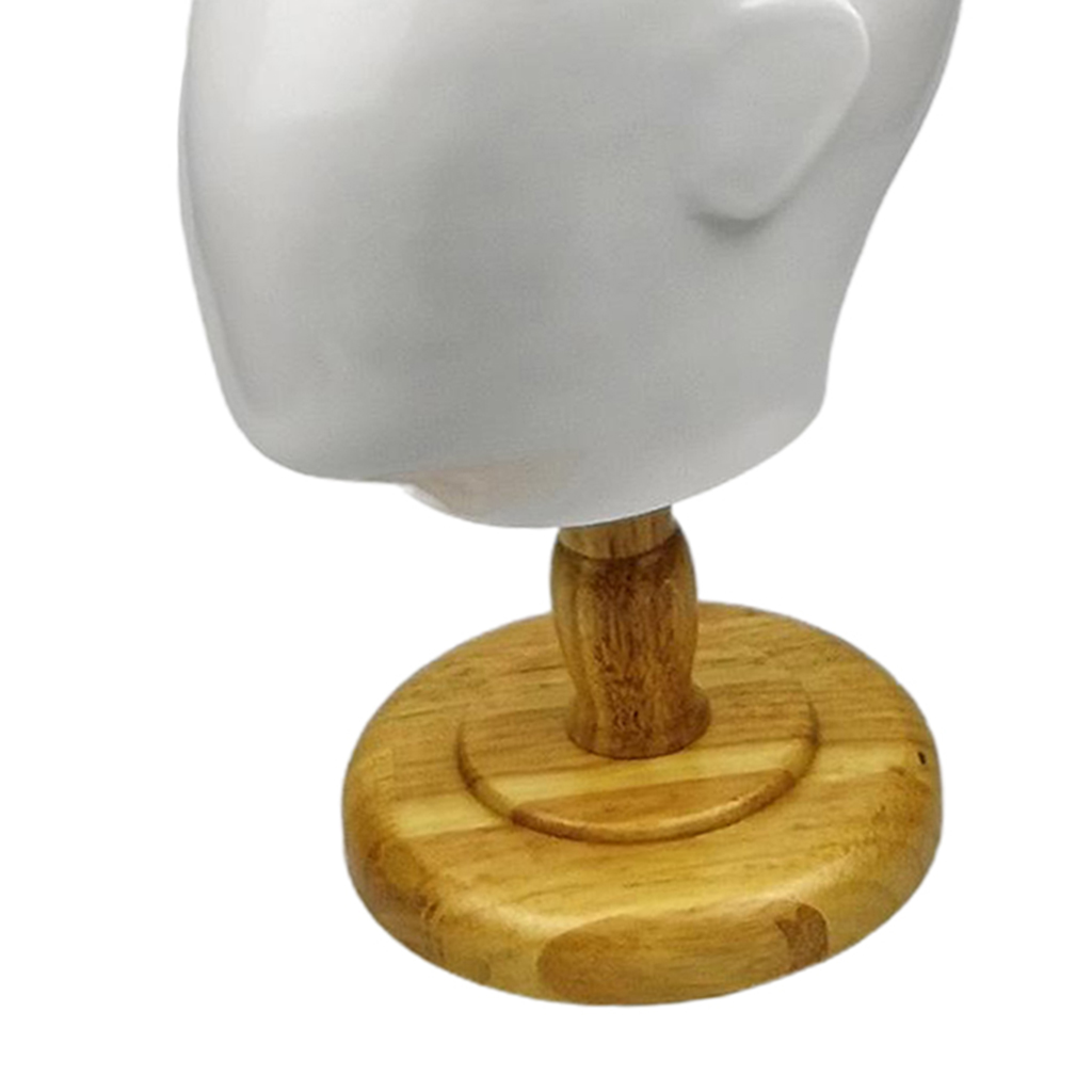 Male Mannequin Resin Mannequin Head Wooden Stand for Wig Glasses Hat Scarf Display 22.6''