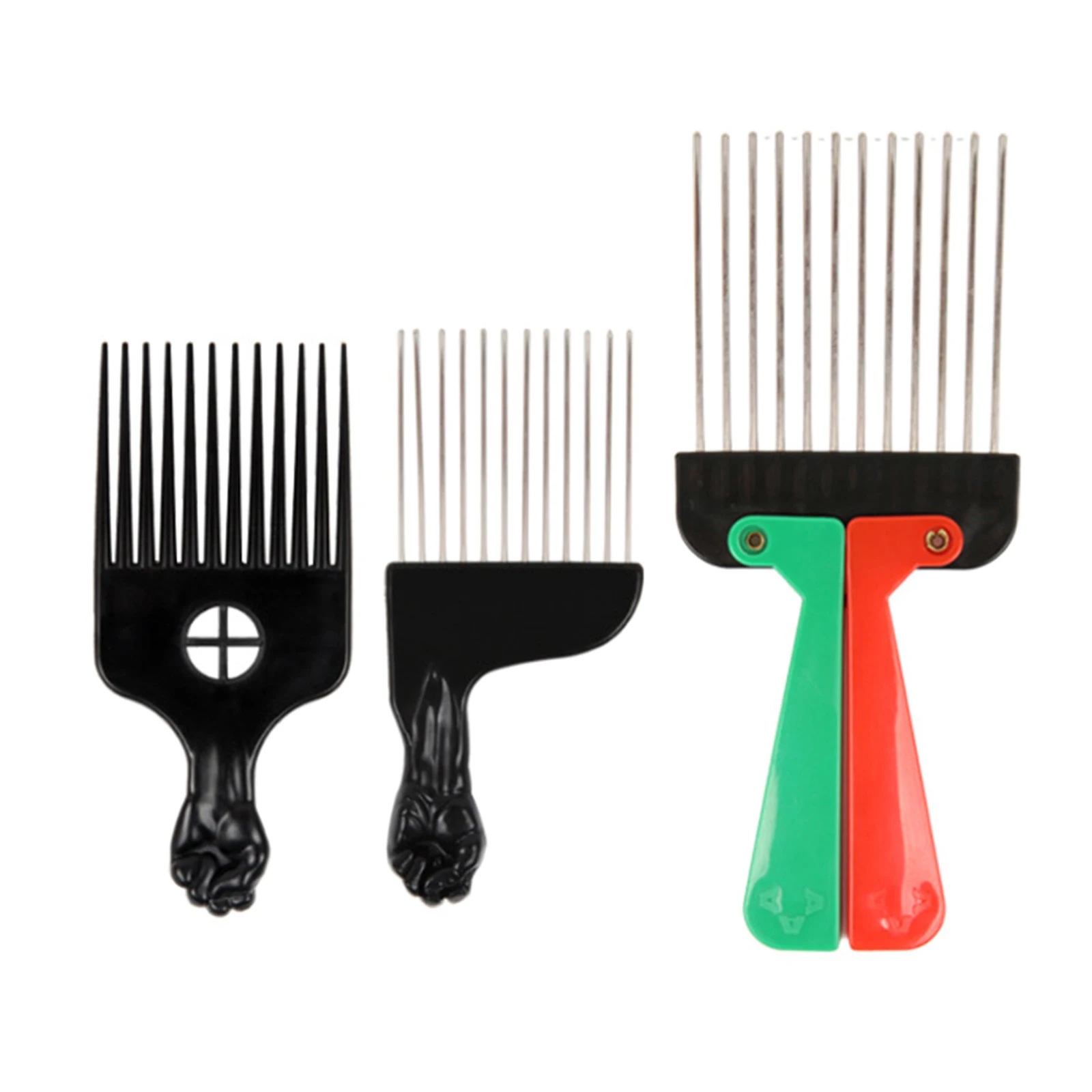 Afro Hair Pick for Hair Styling with Colour Foldable Handle for Salon