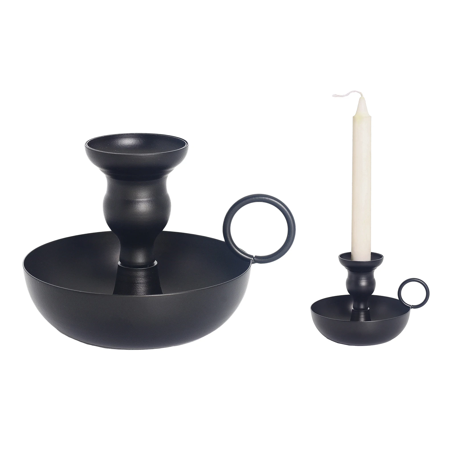 Matte Black Iron Taper Candle Holder Modern Candlestick Holder Dinner Decor