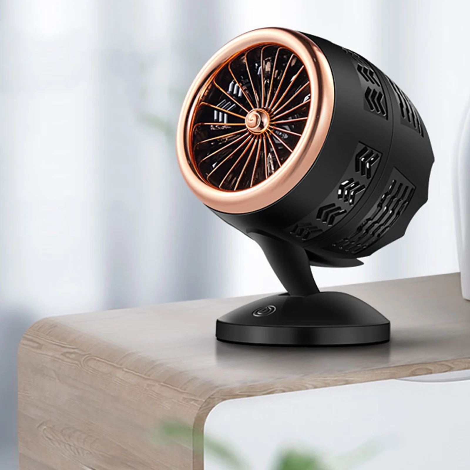 Small Personal USB Powered Table Desk Fan Cooling Fan Twin Turbo Blades Mute soft wind for Home Office Outdoor Travel