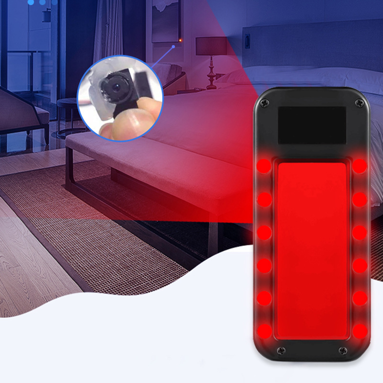 Camera Hidden Detector Brightest LEDs Travel Size for AirBnB Bathrooms