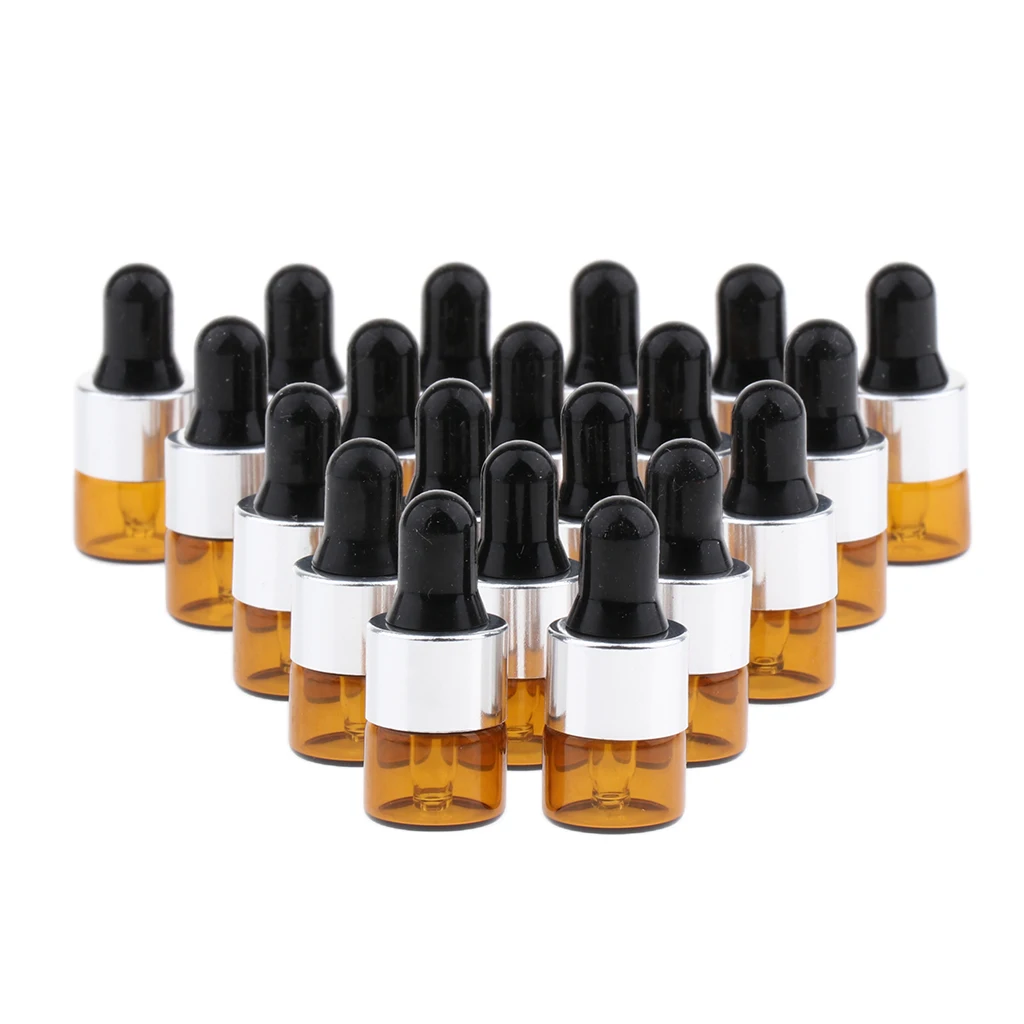 20x 1ml Glass Dropper  Bottle for Essential Oils Perfume Makeup