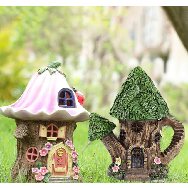 Outdoor Ornament Houses Led Lights | Fairy Sculpture | Fairy