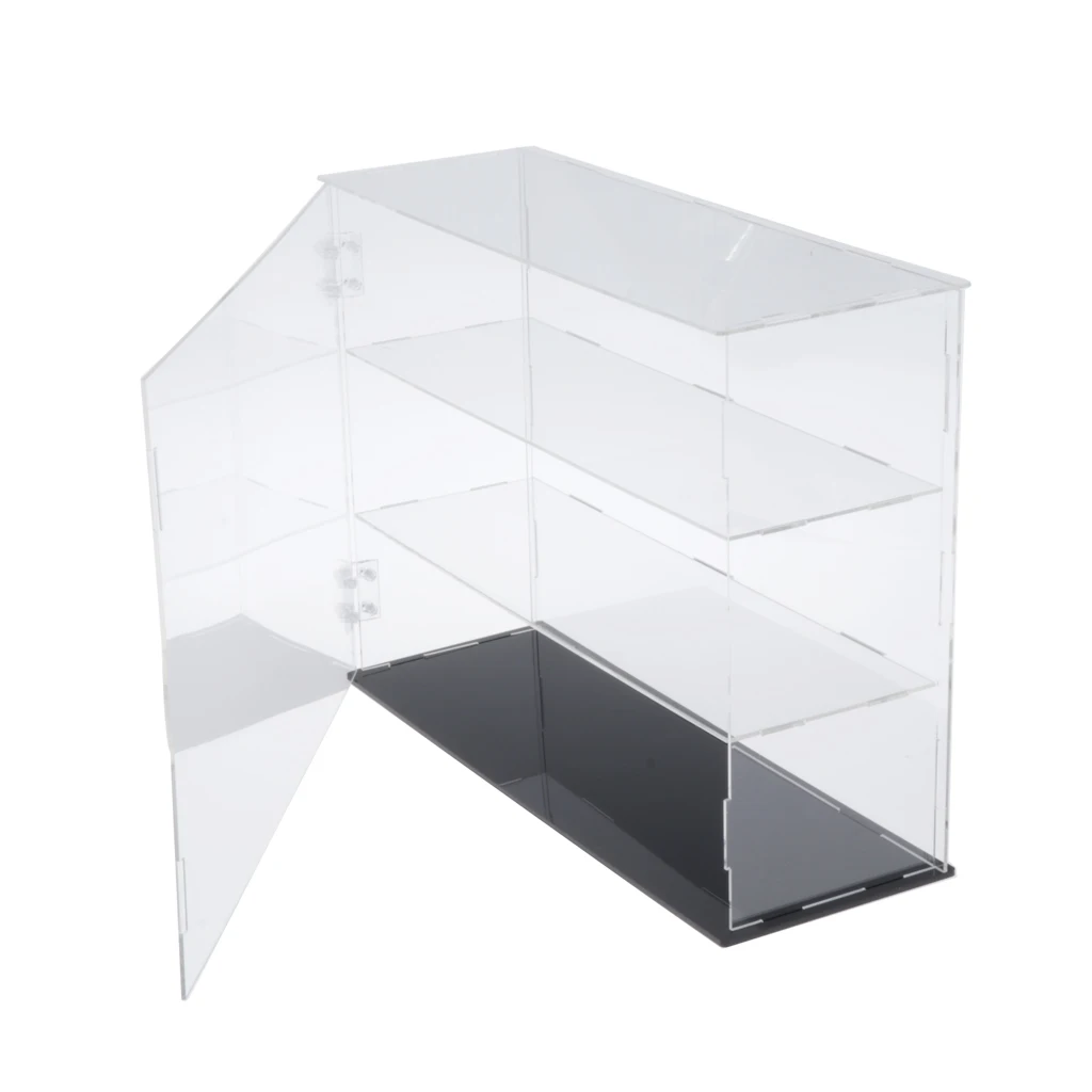 Clear 3-Tier Display Case Perfume Dolls Models Protective Boxes Holder Shelf