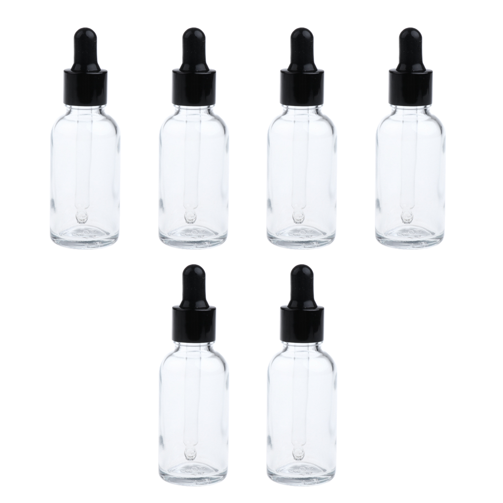 6pcs Empty Amber Bottle Essential Oil Liquid Aromatherapy+Dropper Cap 100ml