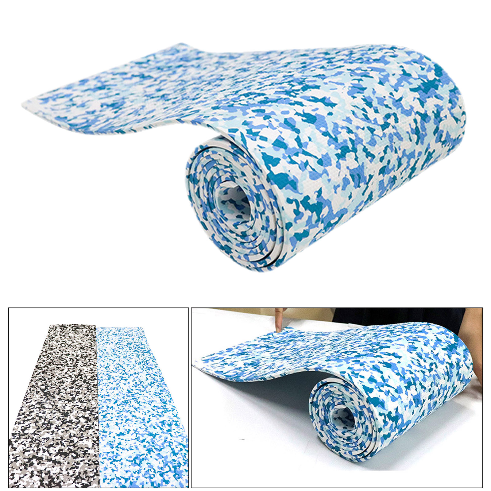 EVA High Density Decking Yacht Marine Flooring Carpet Anti Slip Mat Black Camouflage Boat Accessories Blue