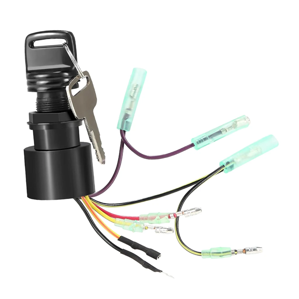 Boat Ignition Switch with 2 Keys Replacement for Mercury Mariner 6 Wire Connectors Off-Run-Start MP41070-2