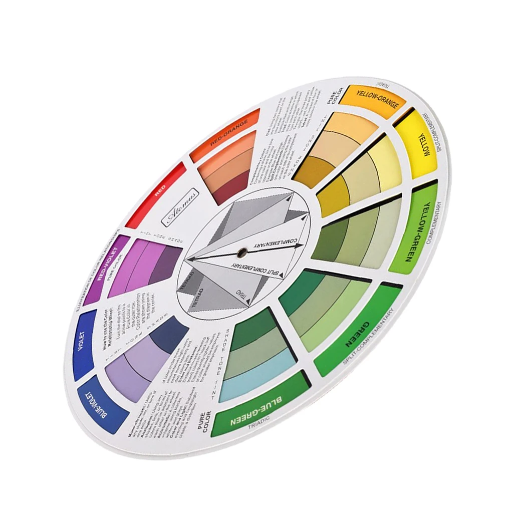 Pro Colored Matching Guide Wheel Colors Mixing Chart for Blending Craft Tool