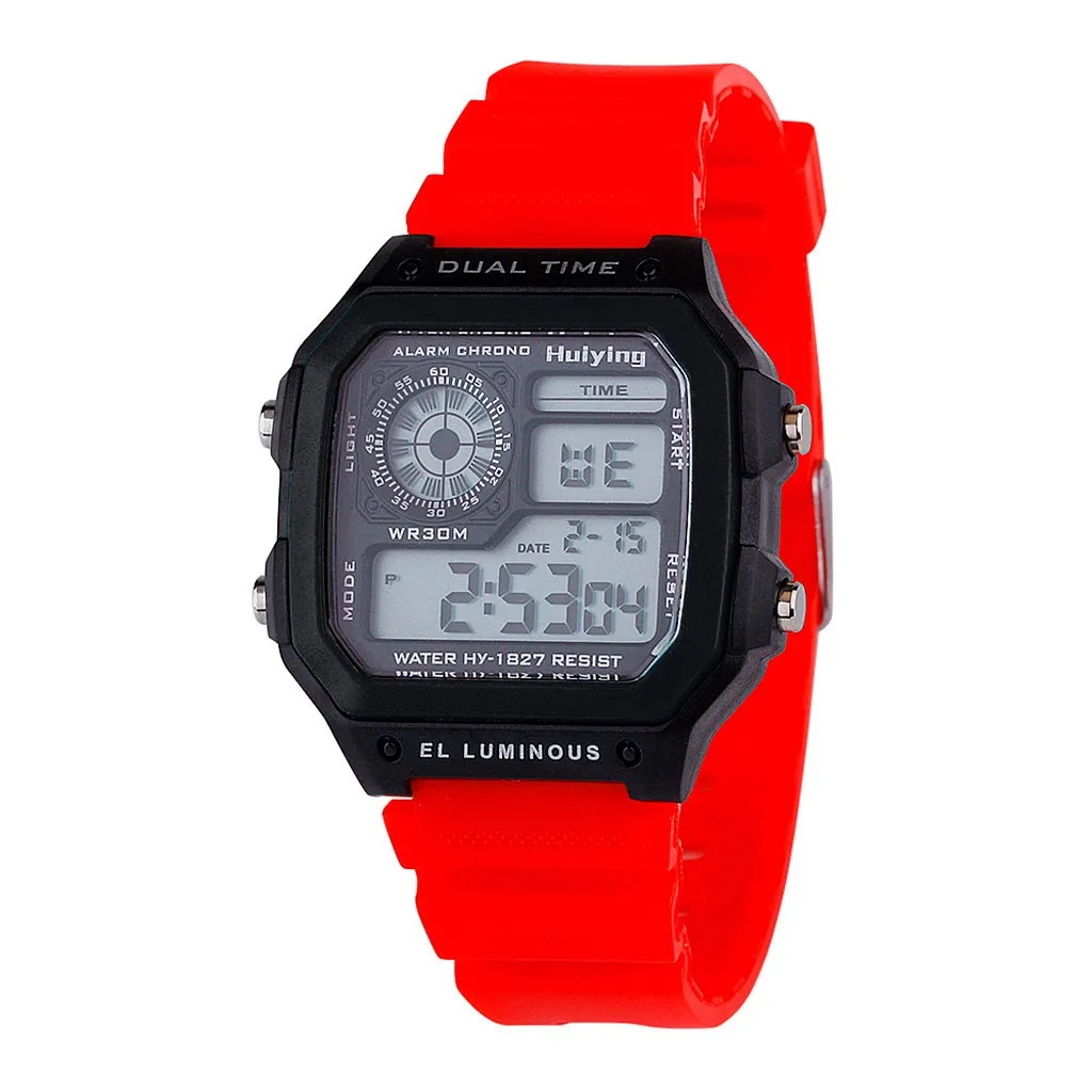 Waterproof Dual Personality Men Multi Function LED Electronic Watch Fashion Outdoor Sport Watch Alarm Clock Chrono Military Часы