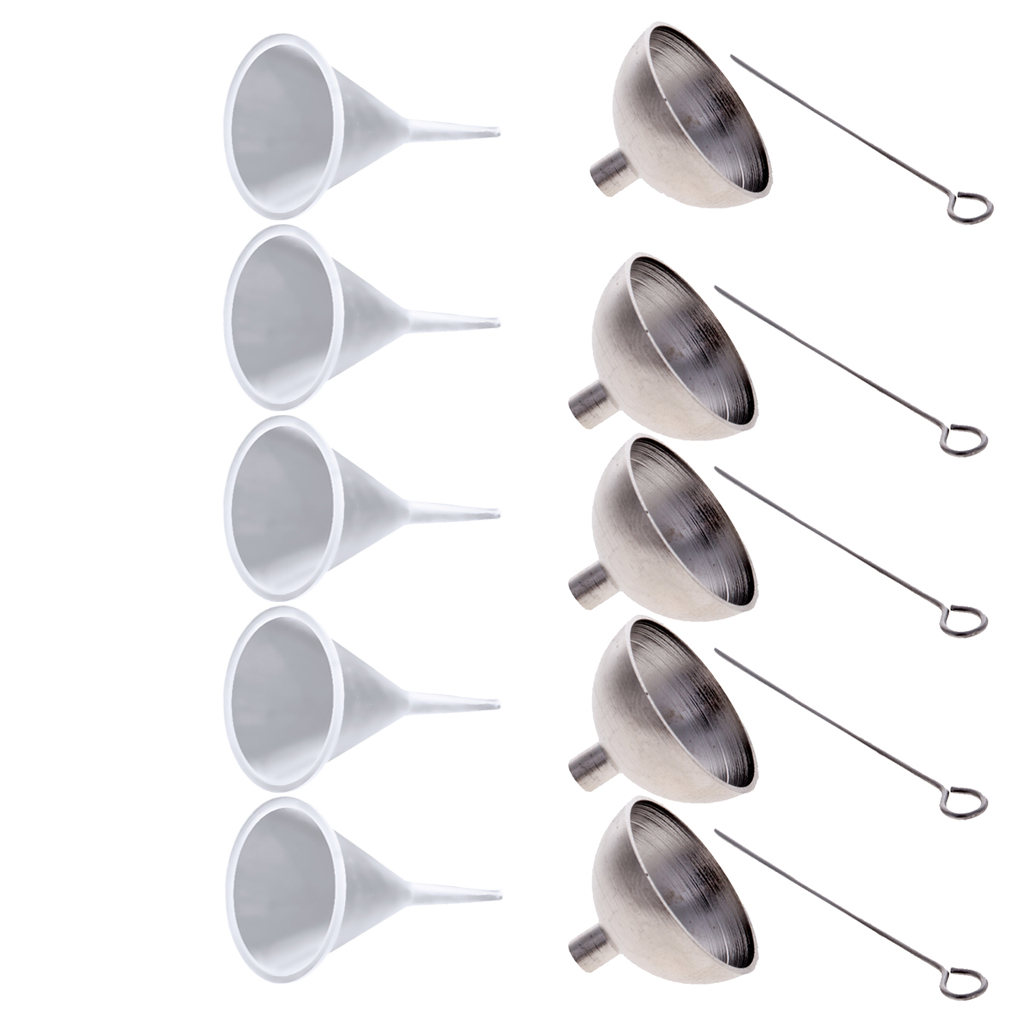 10 Pieces Stainless Steel & Plastic Mini Funnel Kit For Filling Urn Jewelry