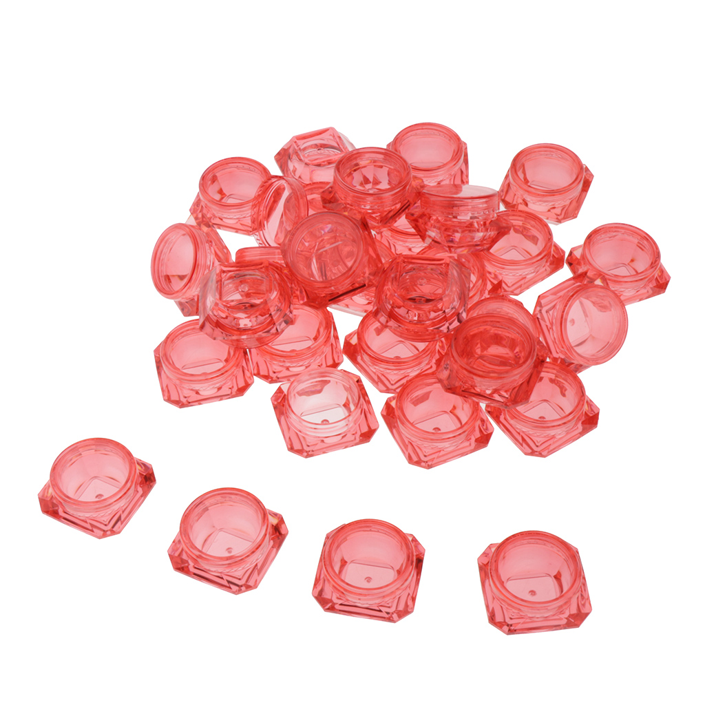 30 Pieces 3g Plastic Empty Jar with Lid, Empty Cream Jar, Cosmetics