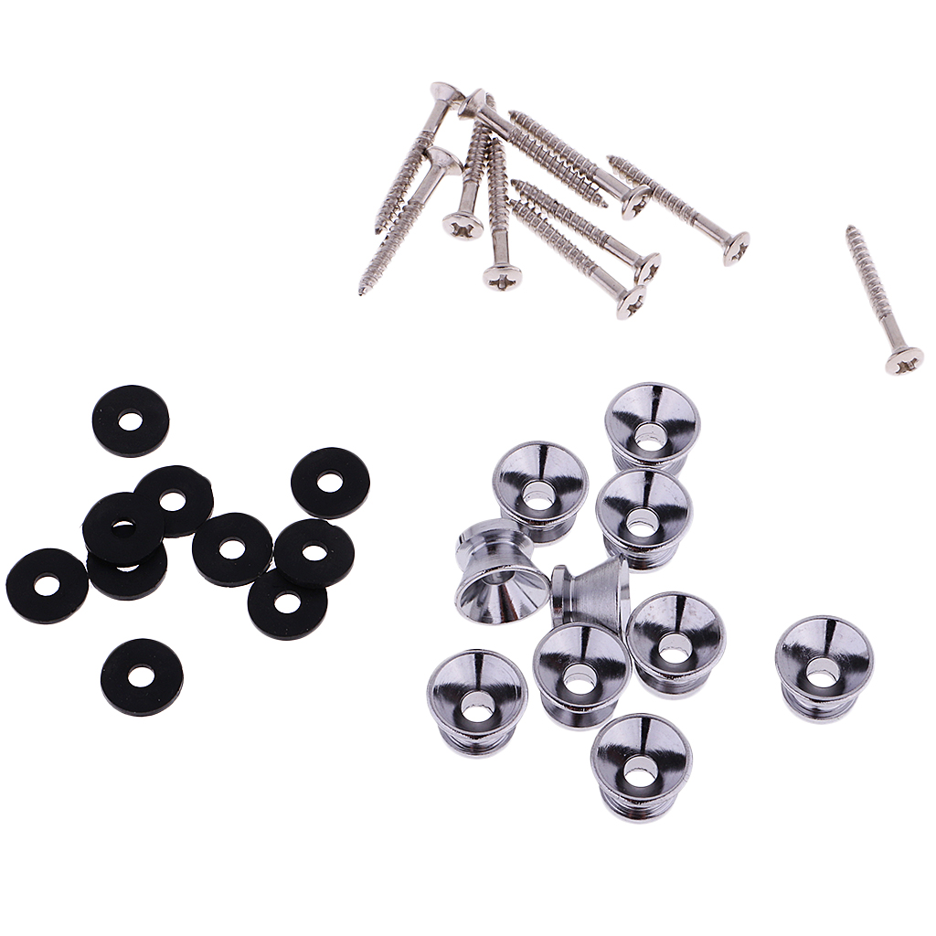10x Strap Button Lock Pin for Guitar/Ukulele/Bass Accs w/ Screw Replacement