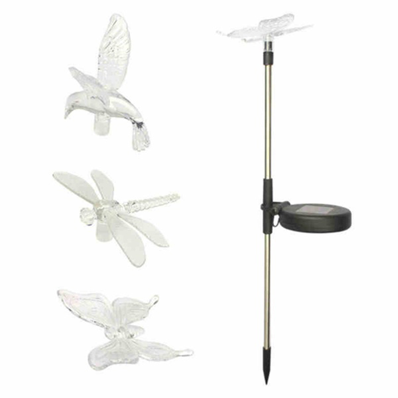 Jardim ao ar Energia Solar Borboleta Libélula Pássaro Livre Gramado Caminho Paisagem Lâmpada Js23 Led Luz 5 Luminárias gramado