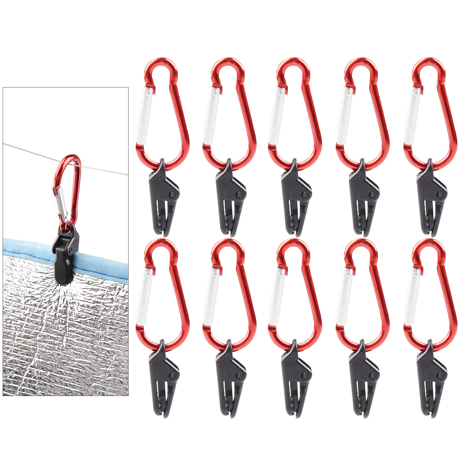 10pcs Tarp Clips, Heavy Duty Tarp Clips Alligator Hanger Tighten Grip Tent Trap Clip for Holding Up Tarp, Canopy, Sun Shade