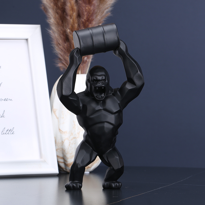 Arte moderna geométrica gorila estátua resina chimpanzé