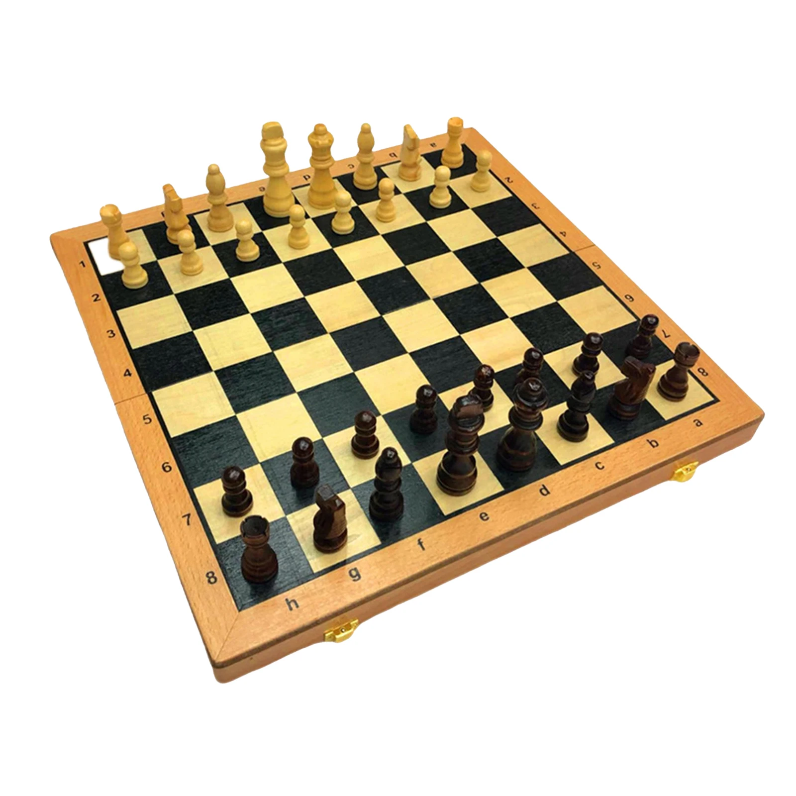39x39cm Large Wooden Chess Set Folding Chessboard Portable Travel Handmade Vintage Board Board Game Great Gift