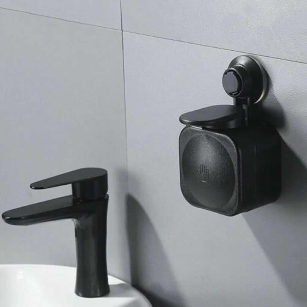Suction Cup Soap Dispenser Wall Mounted ABS Waterproof Soap Box For Bathroom 