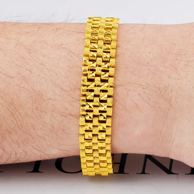 Pulseira de ouro 18k, pulseira elegante de