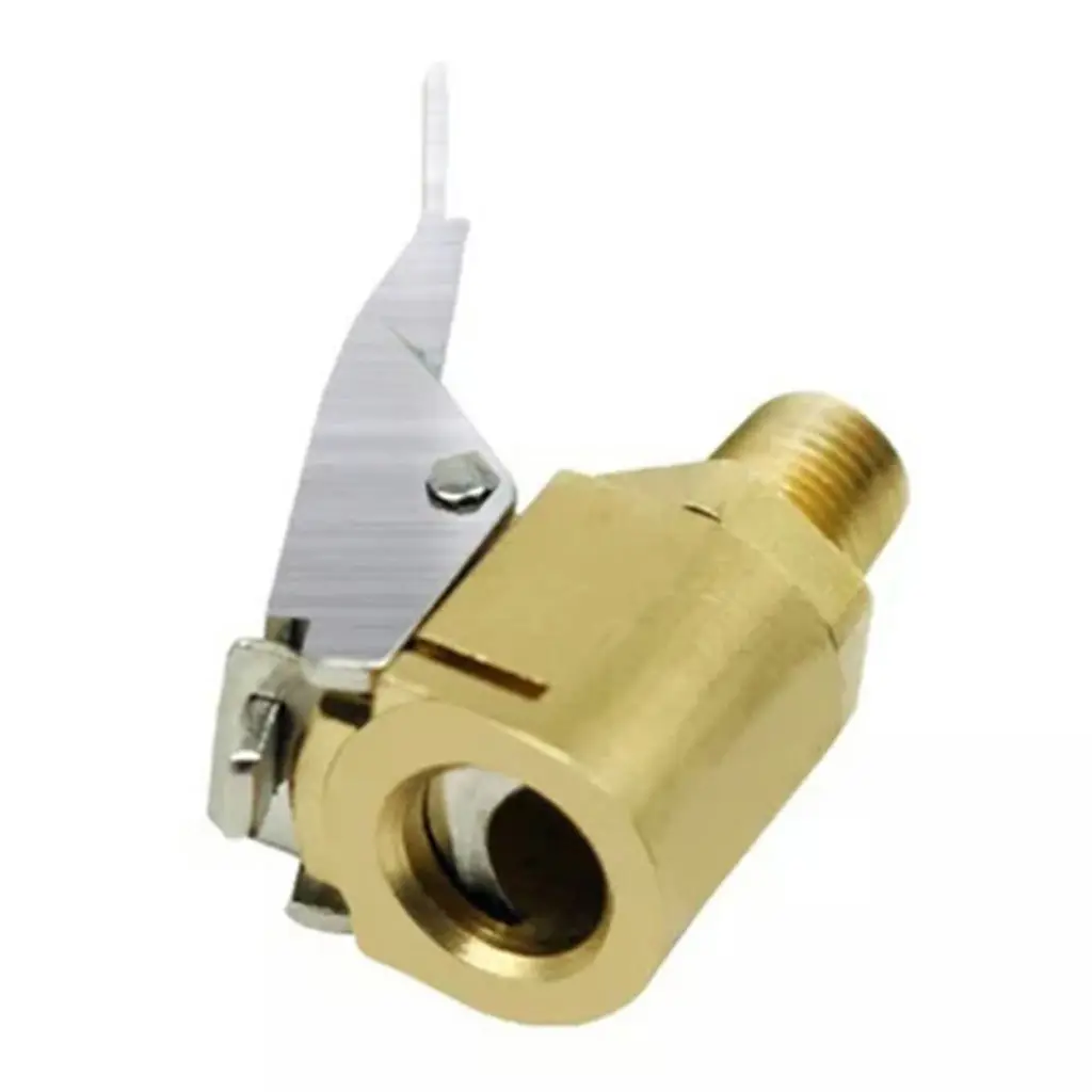 Brass Straight Lock On Tire Chuck Open Air Inflator For 8V1 Thread