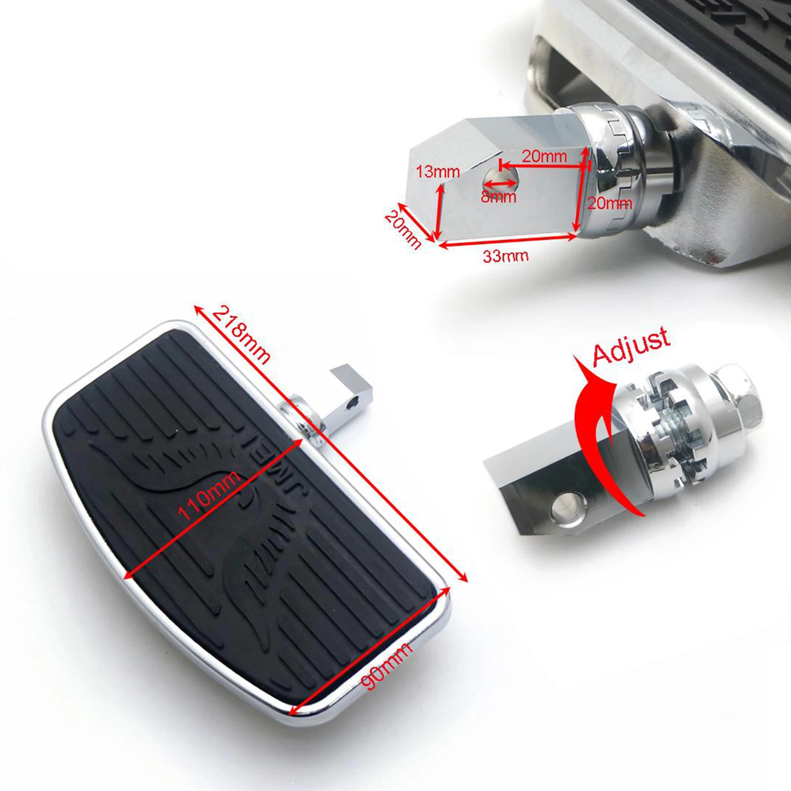 1 Pair Rear Passenger Footboard Foot Pegs Footrest for SUZUKI VL400 VL800