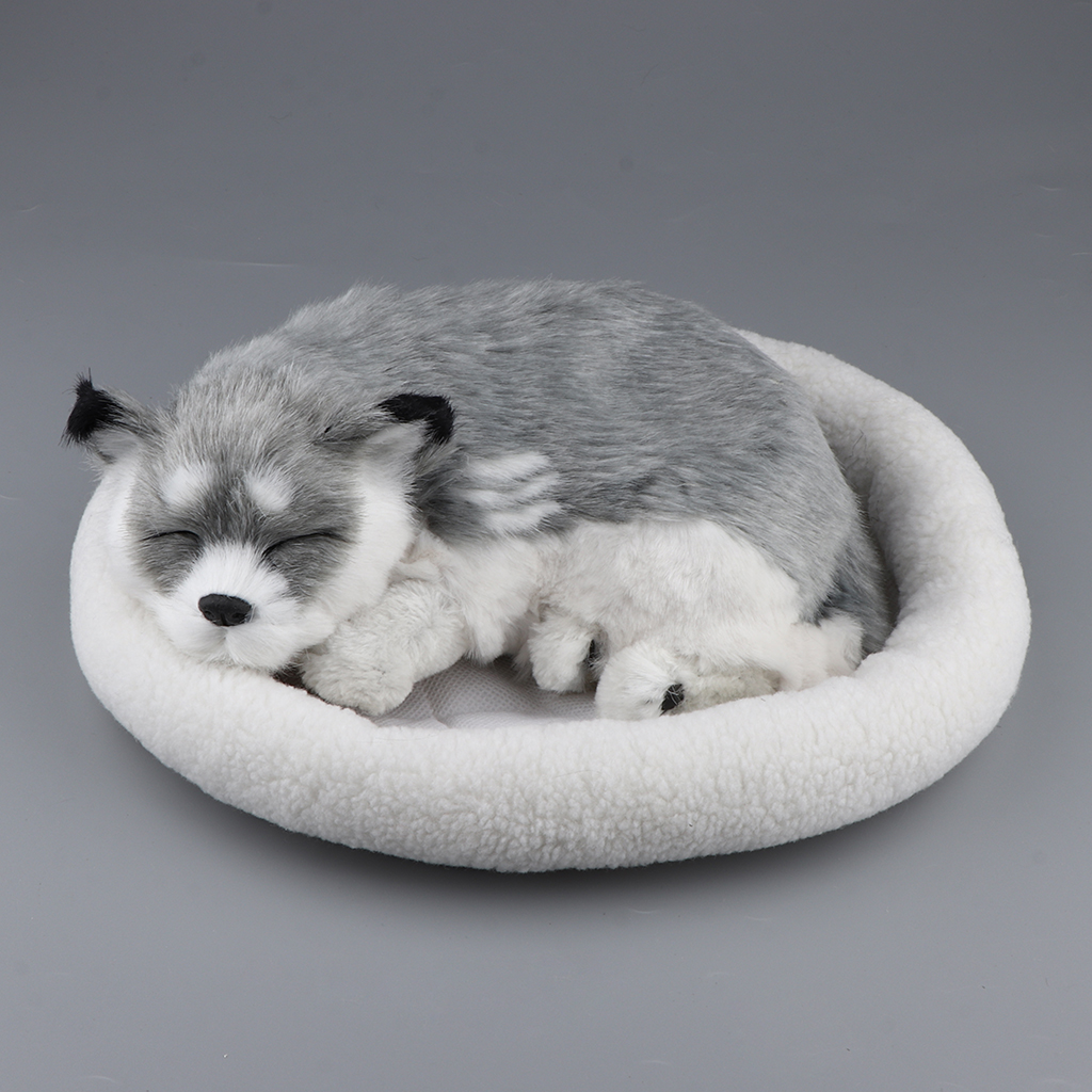 Simulation Dog with Breathing Ornament Adorable Plush Cute Home Decoration
