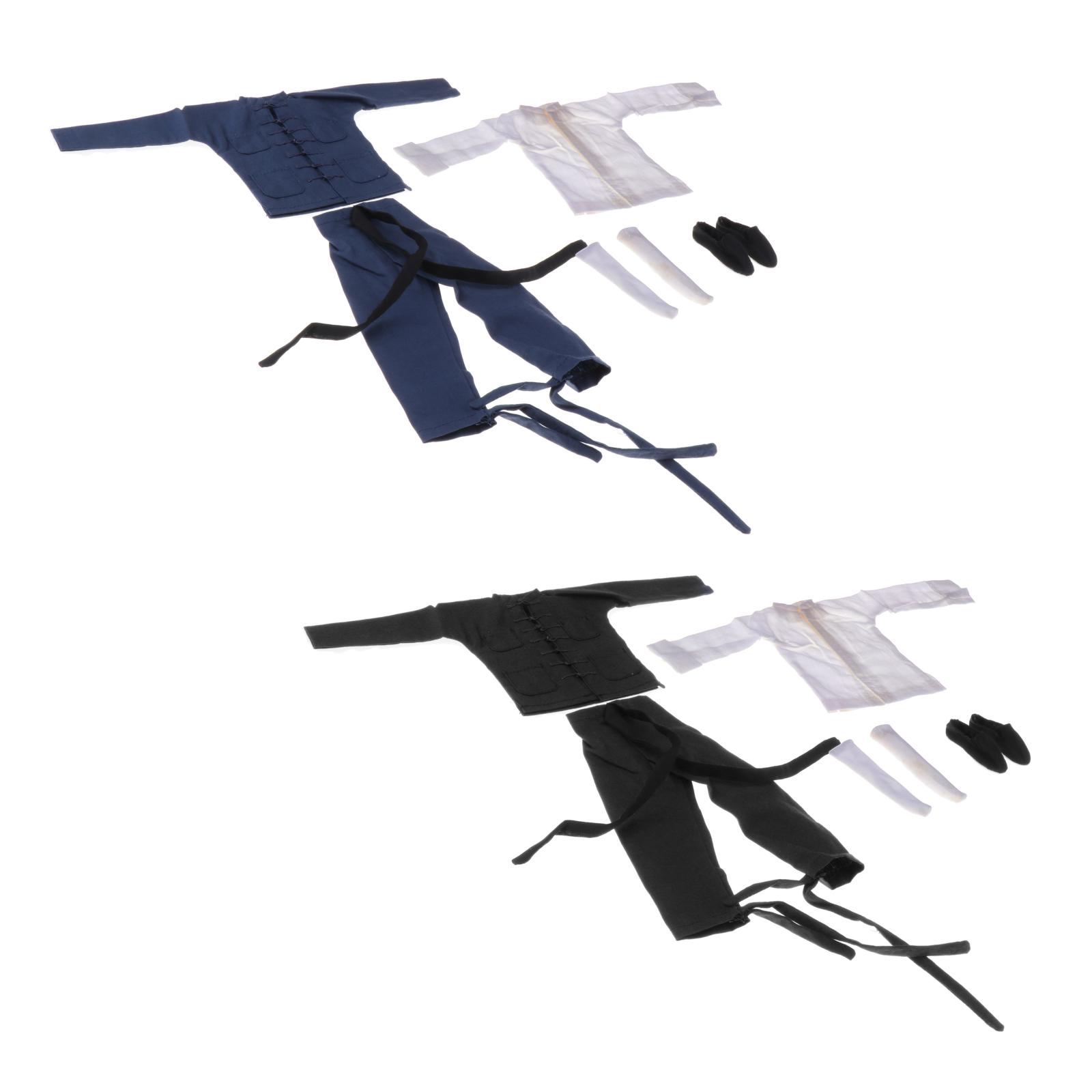 Handmade 1:6 Scale Bruce  Chinese Kongfu Costum Clothes Set Tang Suit for 12 Inch Action Figure Soldier Men Accessories Parts