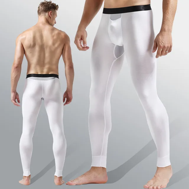 Mens Long Johns Sexy U Convex Penis Pouch Leggings Tight Underwear Men Home  Sheer Lounge Pants Gay Sleepwear Thermal Underpants 211105 From Lu01, $9.49