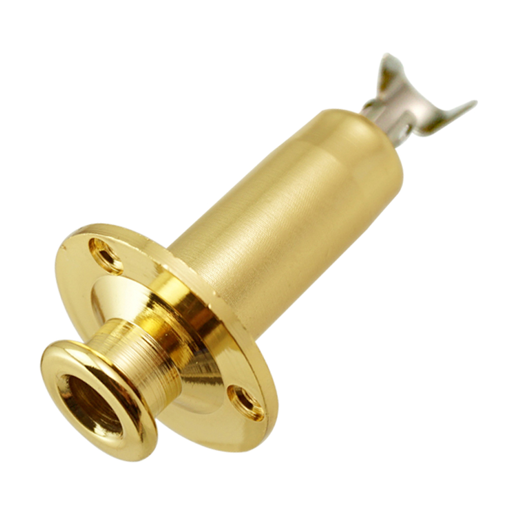 Brass 1/4' Strap End Pin Output Input Jack with Mounting screws Stringed Instruments For Electric Guitar Bass