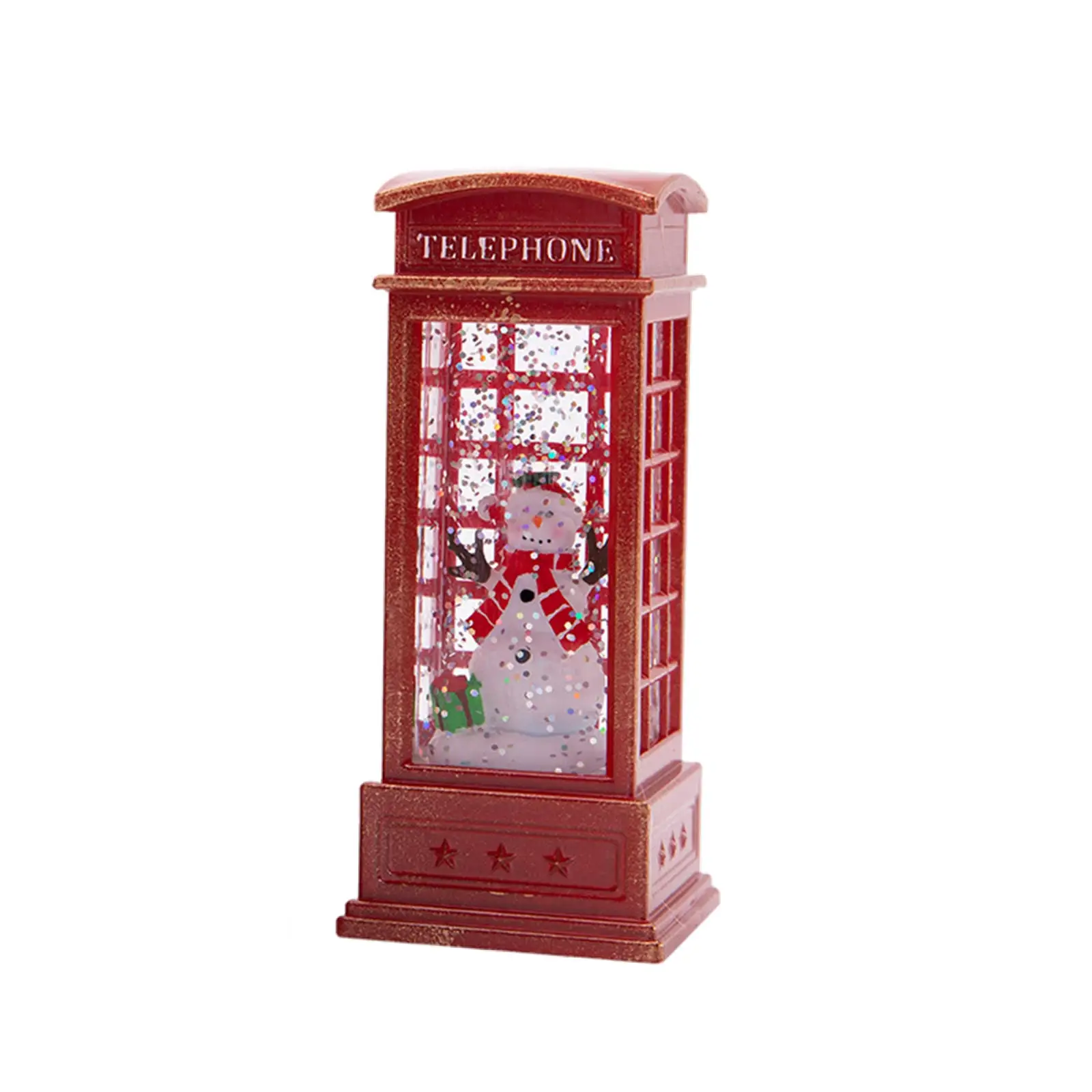 Christmas Lighted Glittering Water Lantern for Centerpiece Decor Ornament Phone Booth Tree