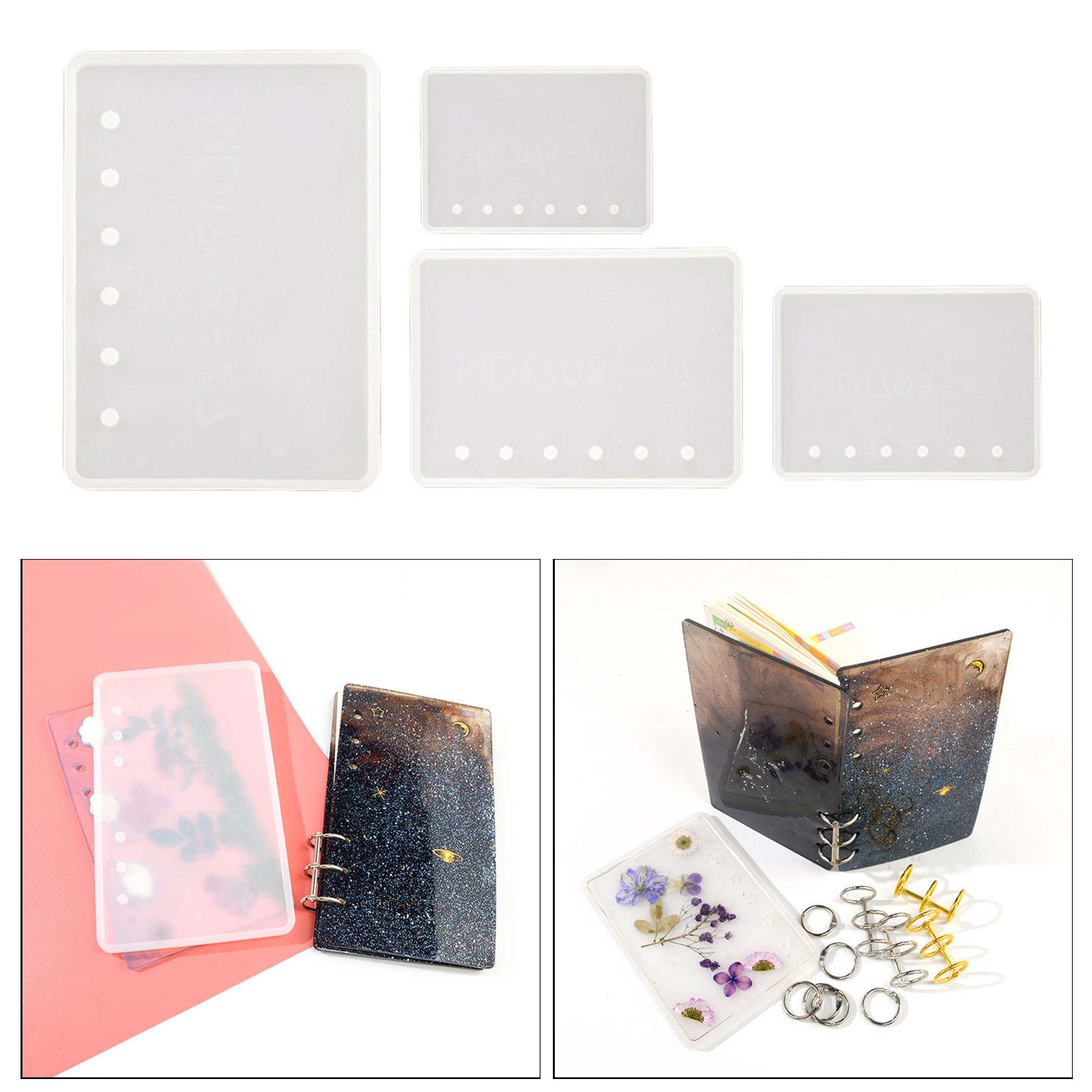 Silicone Notebook Mold for B5 A5 A6 A7 Clear Casting Molds for Making Epoxy Resin Jewelry Crystal Book Accessories
