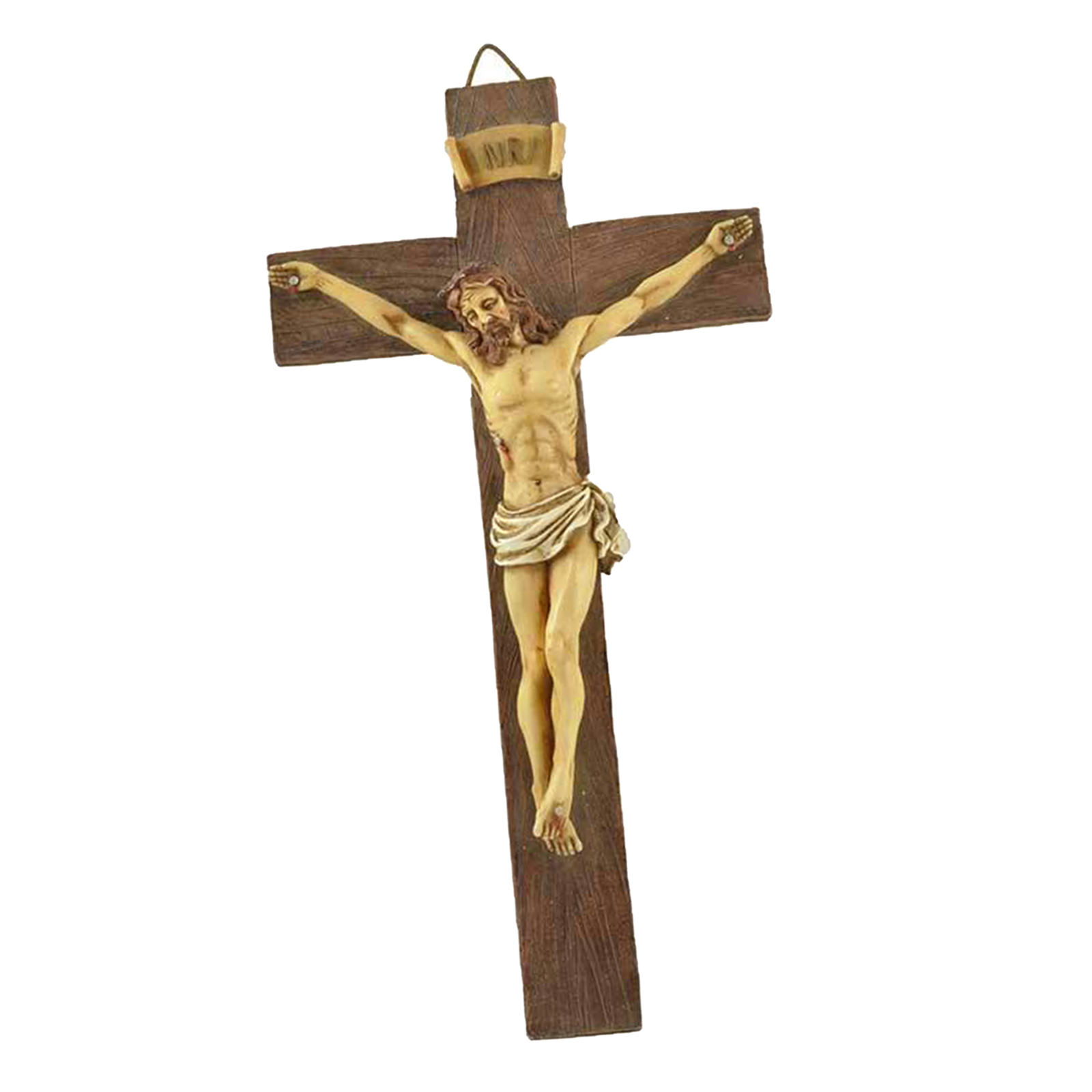 Resin Jesus Crucifix Statue Holy Catholic Figurine Hanging Church Decoration