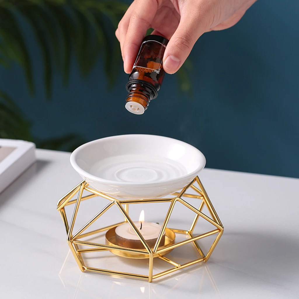 Ceramic Essential Oil Burner Tealight Candle Holder Spa Meditation Home