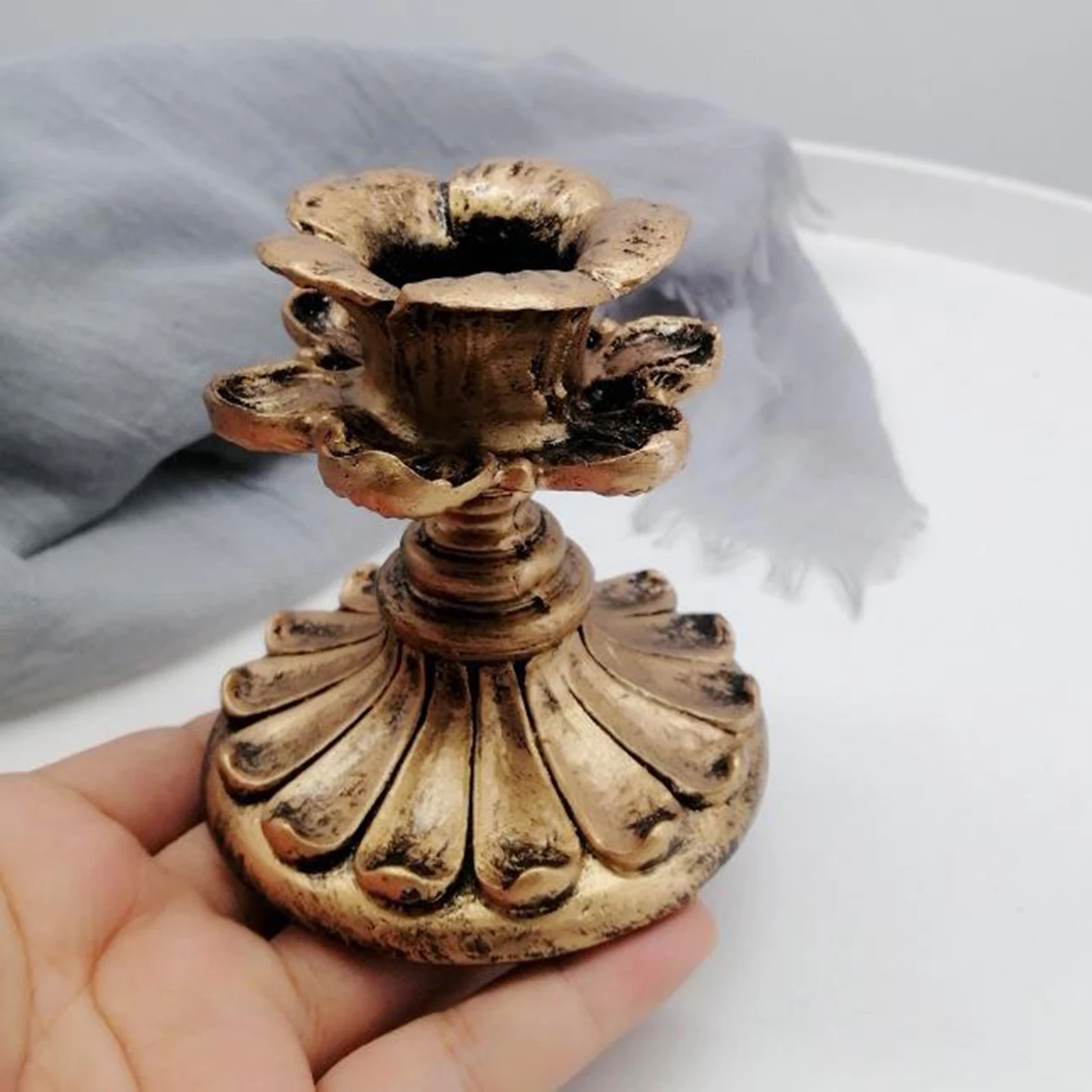 Rustic Shabby Chic Pillar Candle Holder Candlestick for Church  Ornament Candle Holder Table