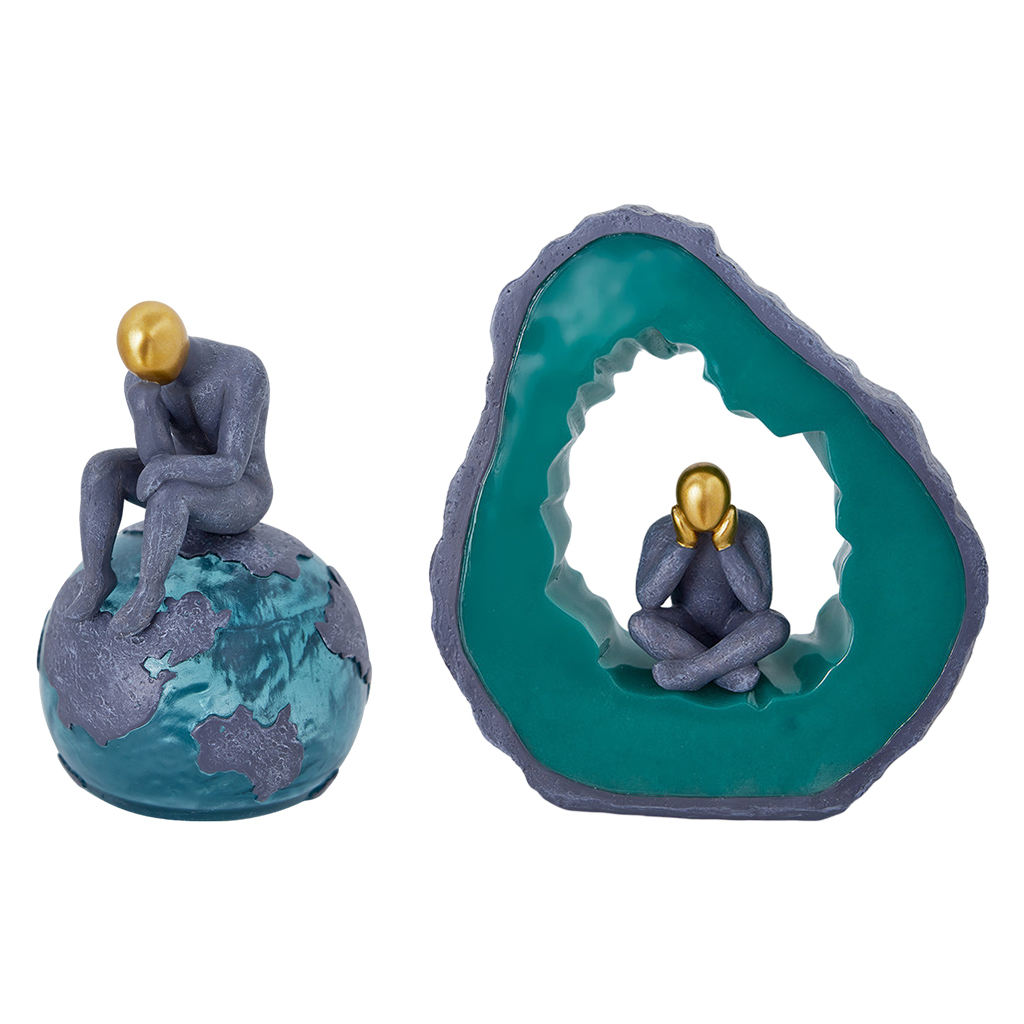 Abstract Figure The Thinker Statue Figurine Modern Resin Craft Art Thinking Man Sculpture Home Office Bookshelf Desk Decoration