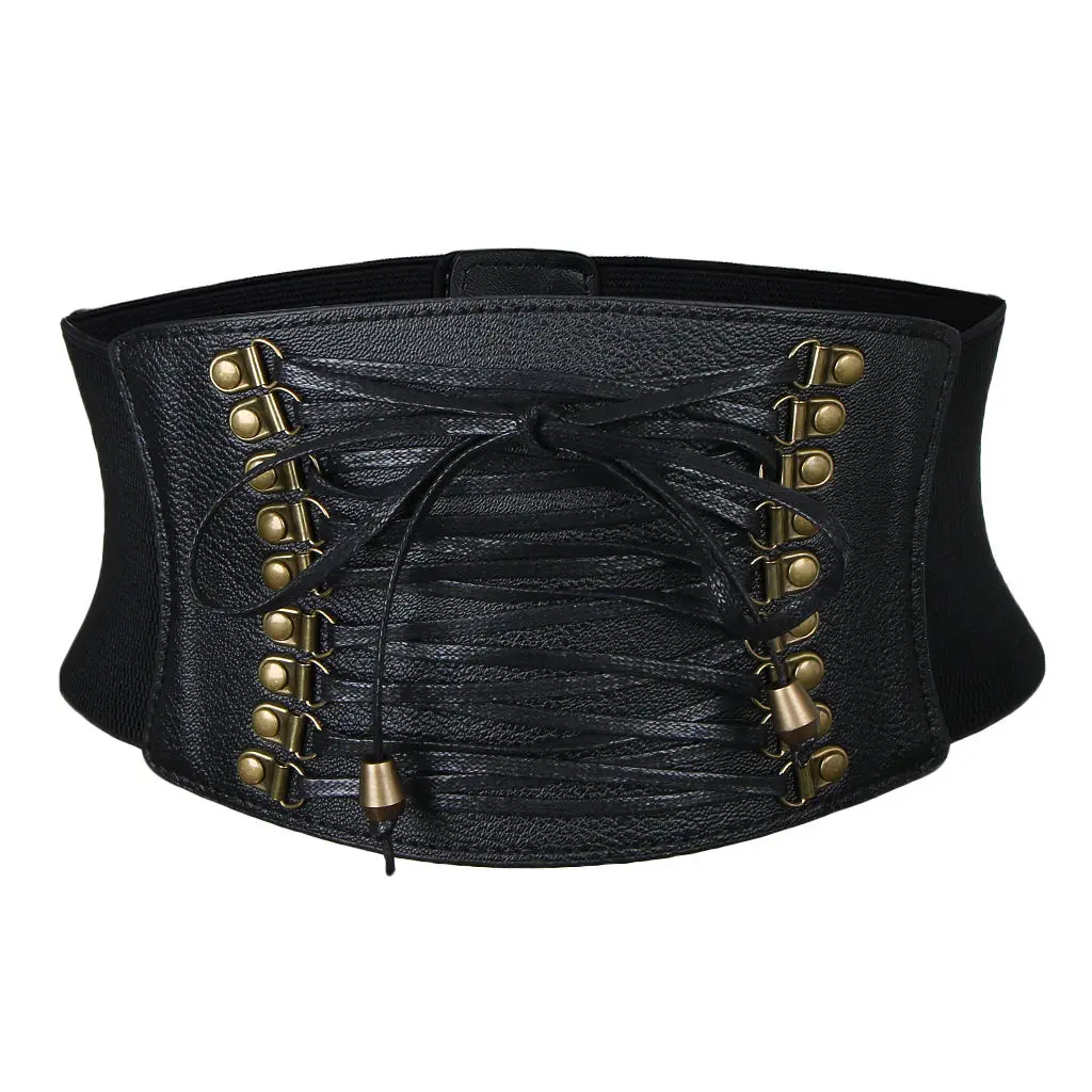 Leather Wide Waist Belt Buckle Women Dress Belt Hip Belt Wider