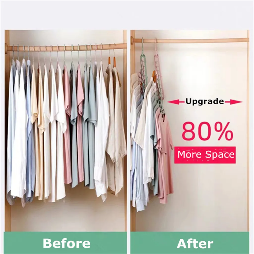 9 Hole Plastic Closet Clothes Multi-Port Multi Functional Hangers Space Saving for Shirt Skirt 360 Degree Swivel