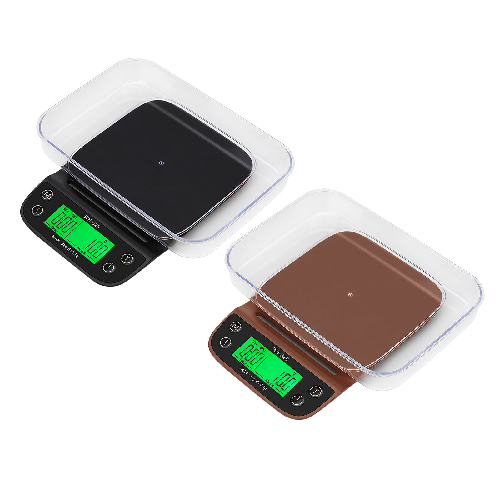 Multi-purpose Kitchen Scale Timer Function Digital Coffee Herbs Scale with Back-Lit LCD Display